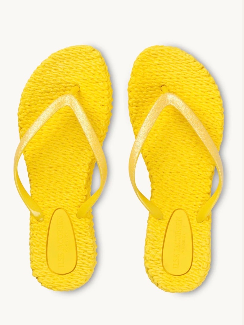 ILSE JACOBSEN Yellow Woven Flip Flop Sandals
